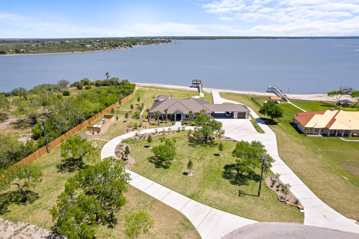 Custom Lake House Drone view